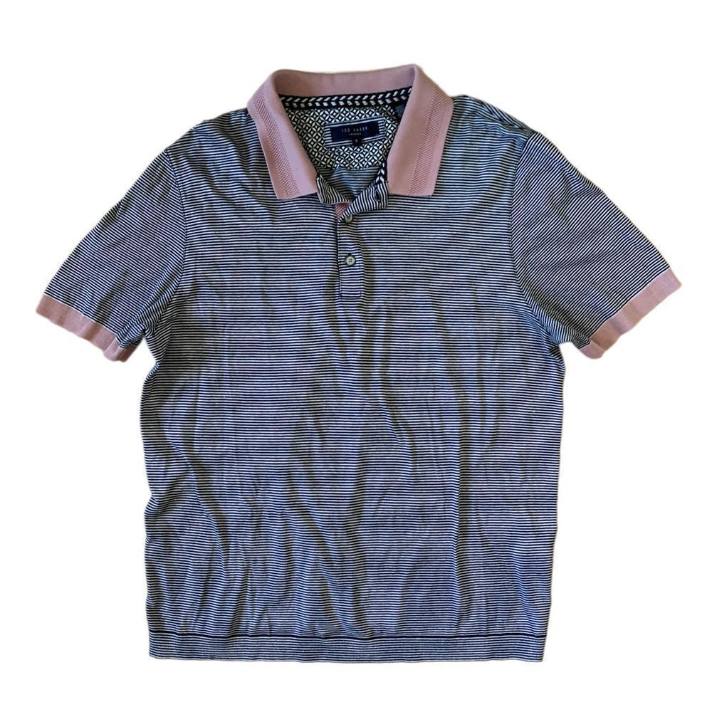 Striped Ted Baker London Cotton Polo Shirt